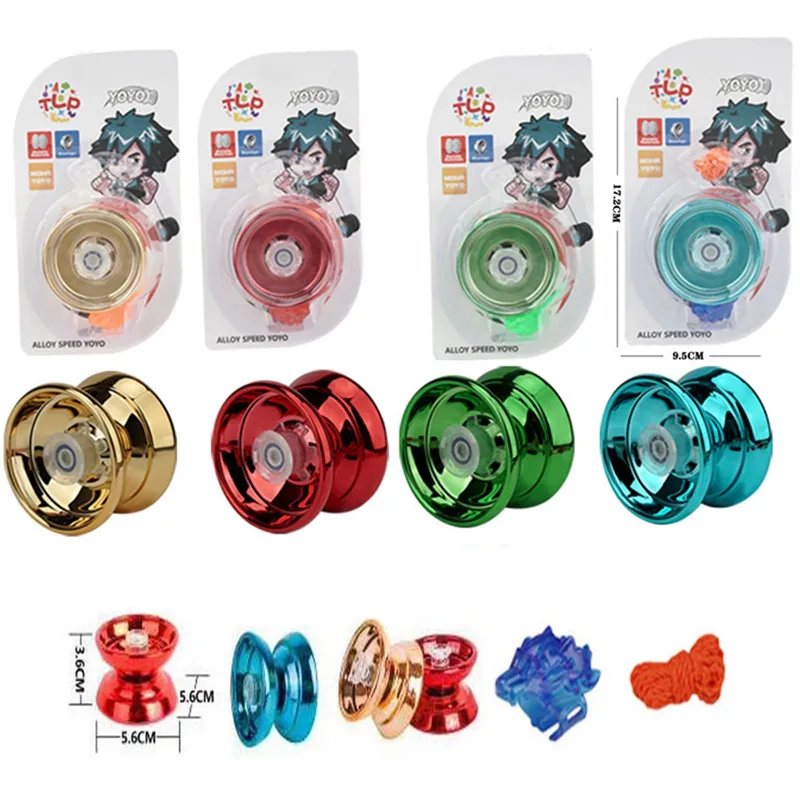 4 Colors Magic Yoyo Responsive High-speed Aluminum Alloy Yo-yo CNC Lathe with Spinning String for Boys Girls Children Kids Toys