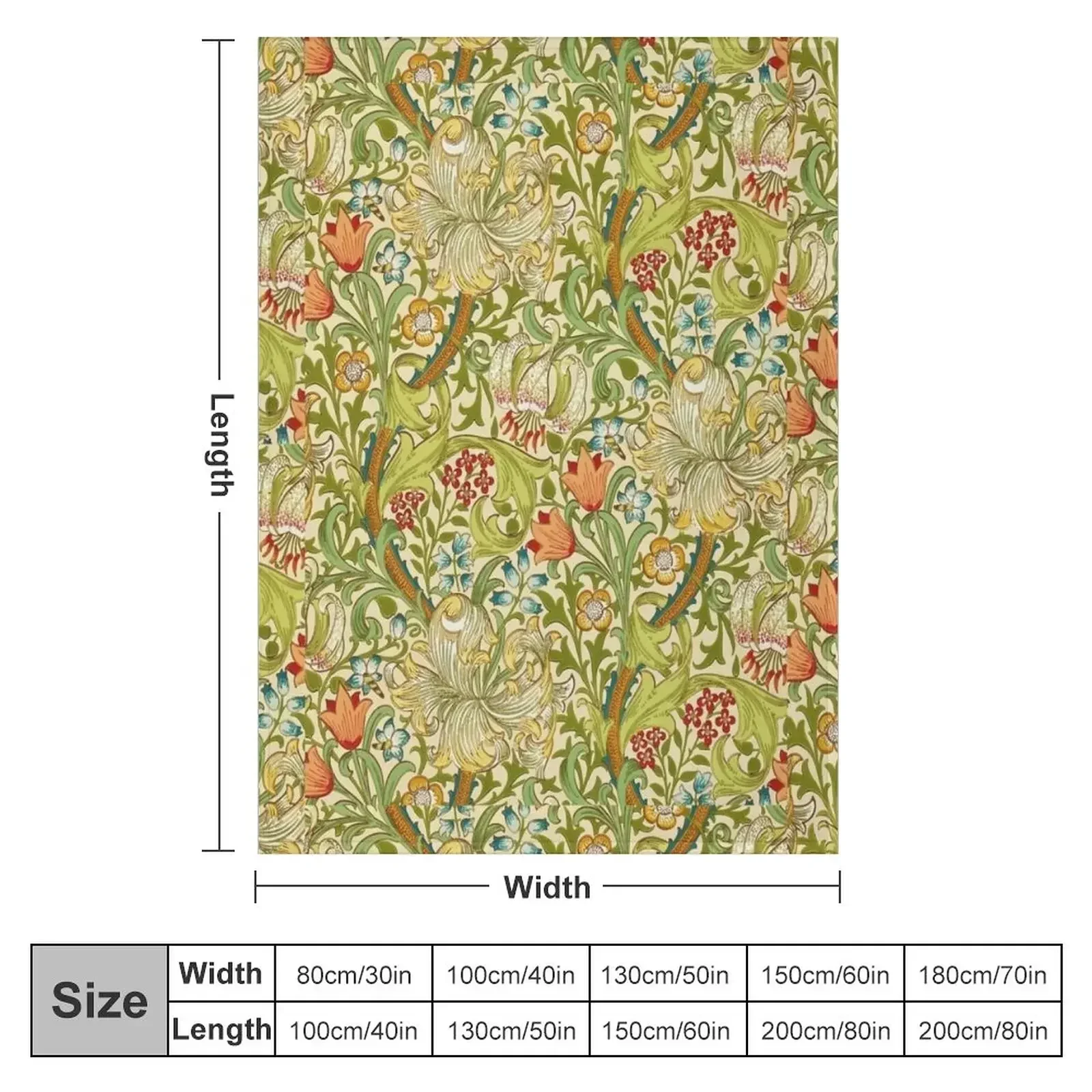 William Morris Golden Lily Throw Blanket blankets and throws Hairy for winter Blankets