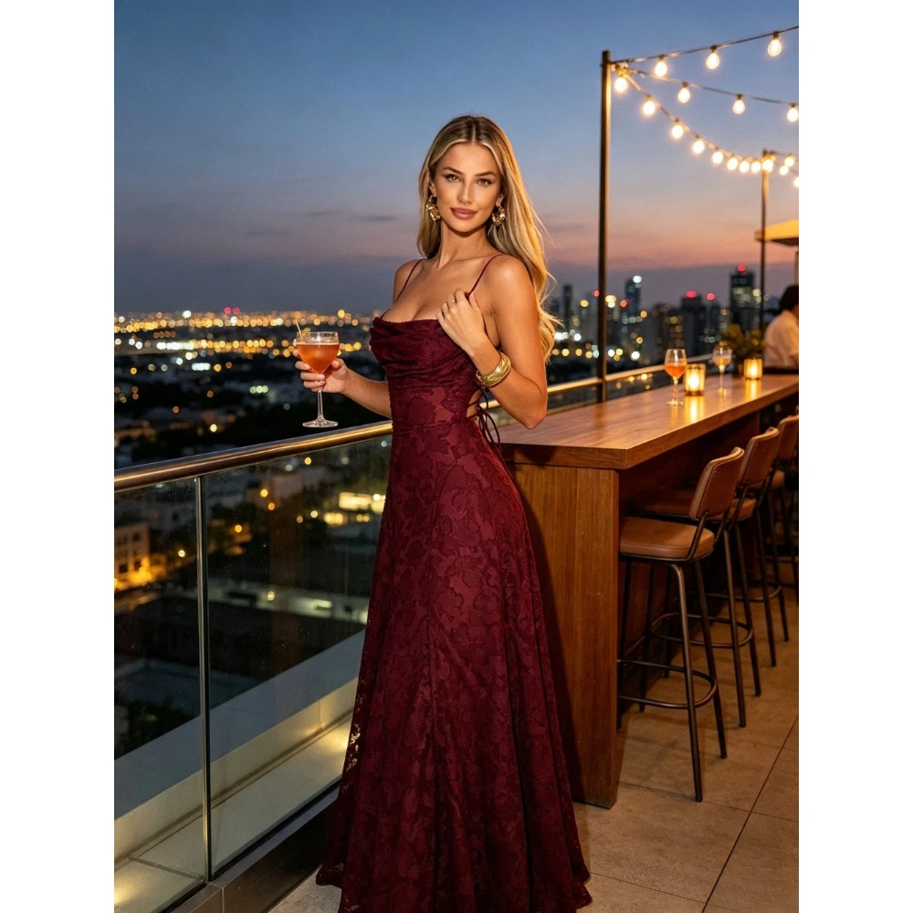 Customized Elegant Jacquard Camisole Evening Gown Sexy Strapless Waist Cinched A-line Ball Dress Suitable for Dinner Parties
