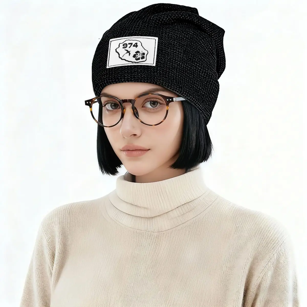 974 Reunion Island Warm Fleece-Lined Cap Fashion Bonnet Hat Autumn Winter Outdoor Beanies Hats for Men Women Adult