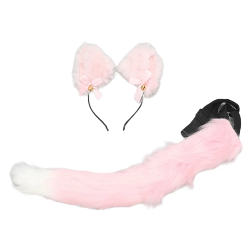 

Cats Dress up Costume with Headband Furry Tail Halloween Cats Costume for Kid Girl Birthday Christmas Halloween Cosplay DXAA
