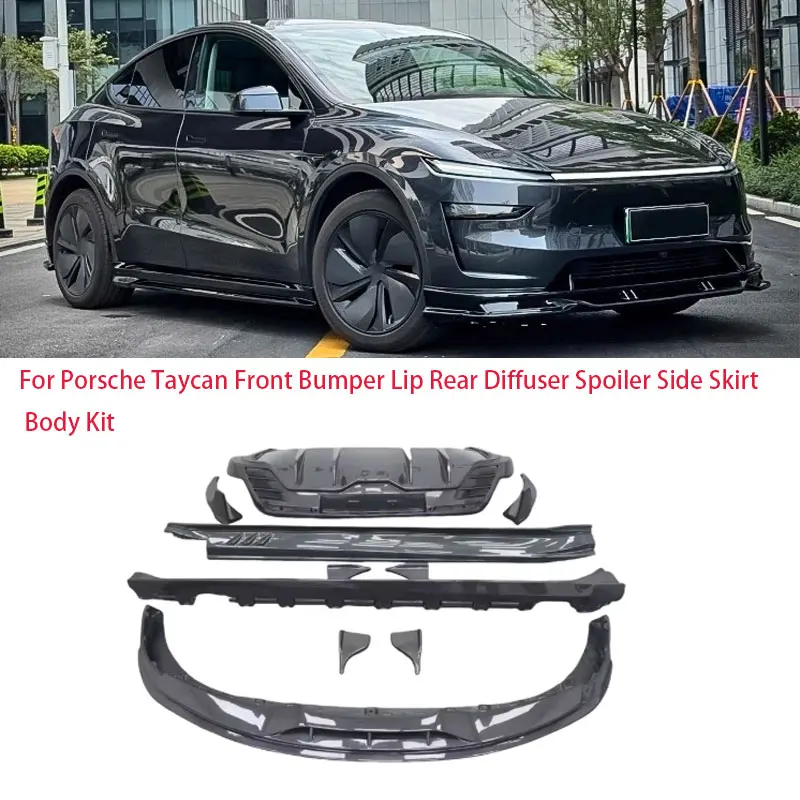 

Для Porsche Taycan 2018 2019 2020 2021 2022 PK Стиль ReaI Углеродное волокно Передний бампер Губа Задний диффузор Спойлер Боковая юбка BodyKit