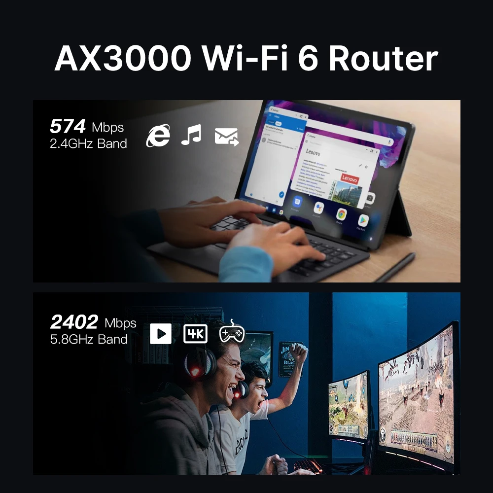 FENVI AX3000 WiFi 6 메쉬 라우터 무선 라우터 WiFi 범위 확장기 가정용 2.4G/5GHz 기가비트 신호 증폭기