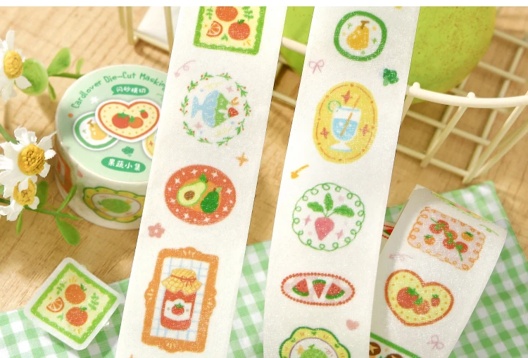 1–6 Rollen Washi-Tapes im frischen und süßen Stil, Scrapbooking-Aufkleber, Material, perfekt für Bastelarbeiten, DIY, Scrapbooking, Journaling-Zubehör – Detail 7
