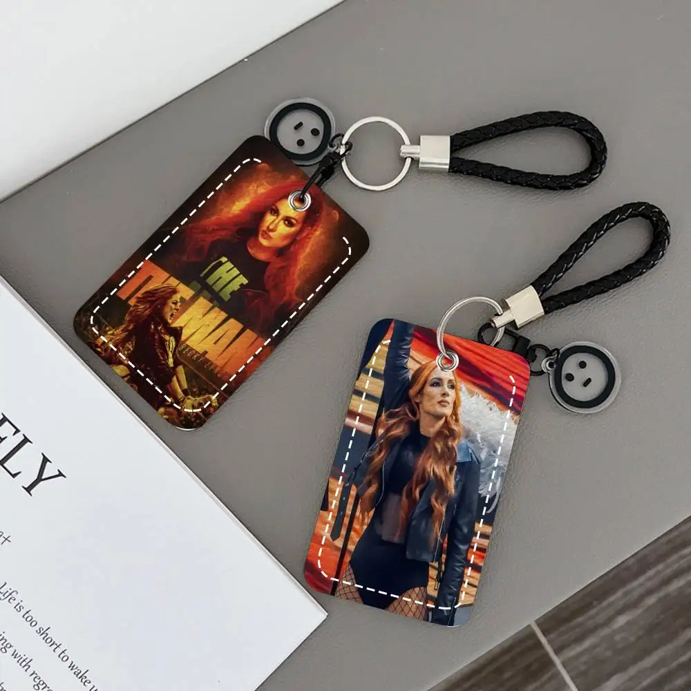 

Держатель для карт Girl B-Becky Lynch, подходит для кредитных карт, проездных билетов, прямоугольный защитный чехол для ключей с брелоком