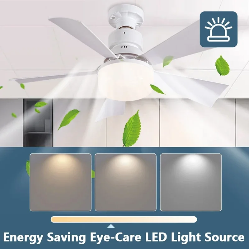 Smart 2 In 1 Ceiling Fan With Remote Control Dimming Energy-saving Lighting E27 Silence Fan Lights Bedroom Living Room Kitchen