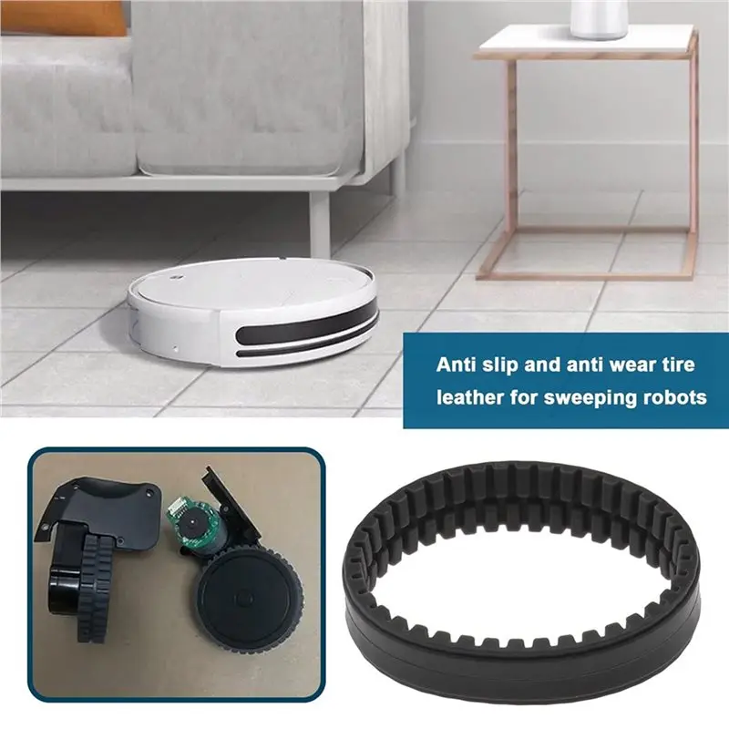 ABVJ-20X Anti Slip Wheel Tires Skin For Eufy Robovac 11S/ 11S MAX/ 15T/ 30/ 30C/ 15C/ 15C MAX Anti-Wear Tyre Skins