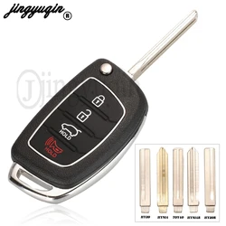 jingyuqin 4 Button Remote Key Case Fob Flip Folding Car Key Shell For Mistra Hyundai HB20 SANTA FE IX35 IX45 Accent I40 Solaris