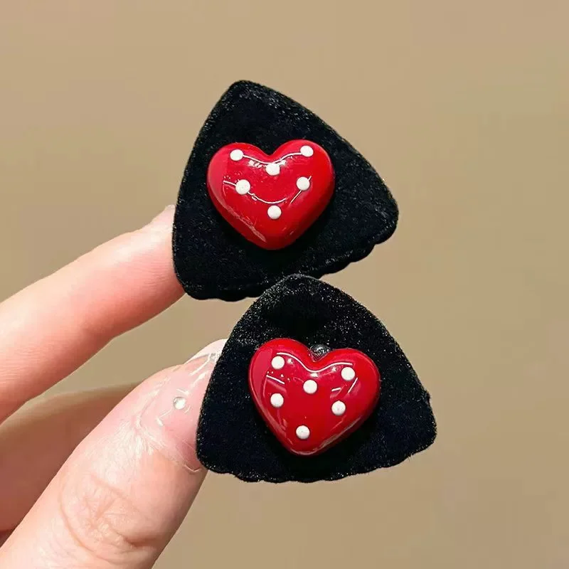 2 Stück Mädchen kleine Dreieck süße Katze herzförmige Stern Haarspangen Creaseless Styling Klaue Clips für Kinder Haarschmuck Geschenk – Detail 9