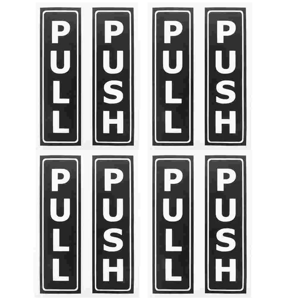 8 Pcs Sliding Door Logo Sticker Shoe Organizers and Stickers Sticky Pull Push Adhesive Decal