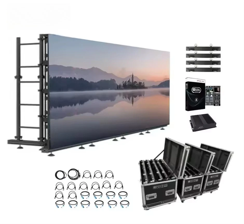 P2.6 P3.9  Turnkey Led Video Wall System Package Indoor Curve Rental Led Screen Exhibition Stage Screen Panel