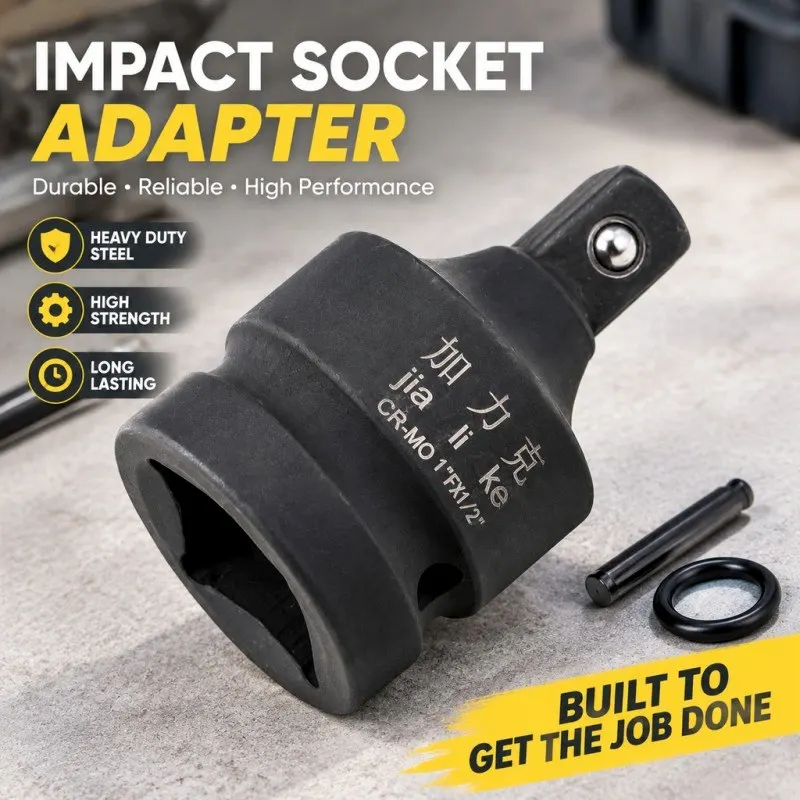 1/2 Inch Male to 1 Inch Female Impact Socket Adapter Reducer Cr-Mo Repair Tool for Ratchet Wrench Drive Converter Hardware
