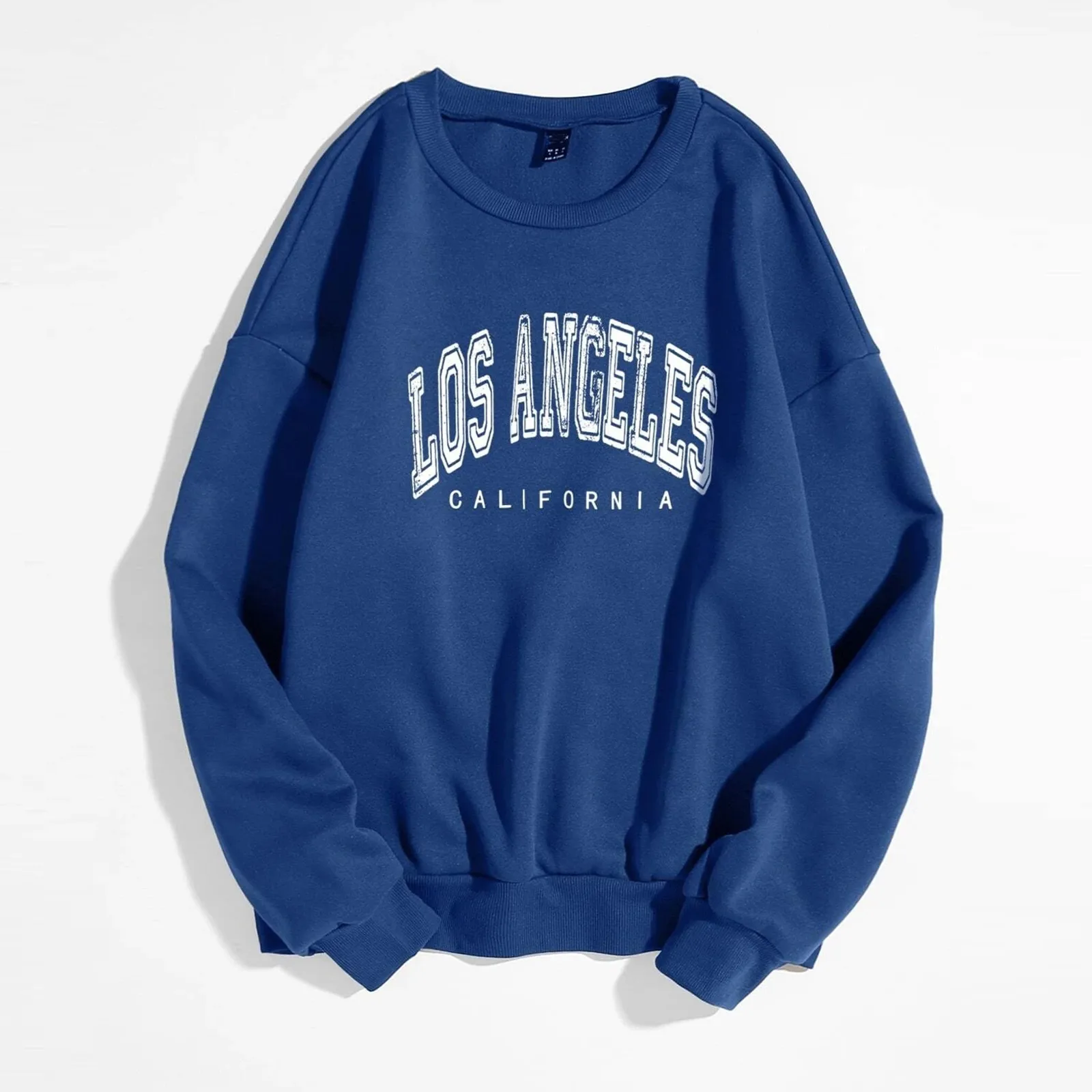 

Street Trend Womens Pullovers Los Angeles California Letter Printing Hoodies Warm Fleece Sweatshirt Crewneck Soft Female Clothes