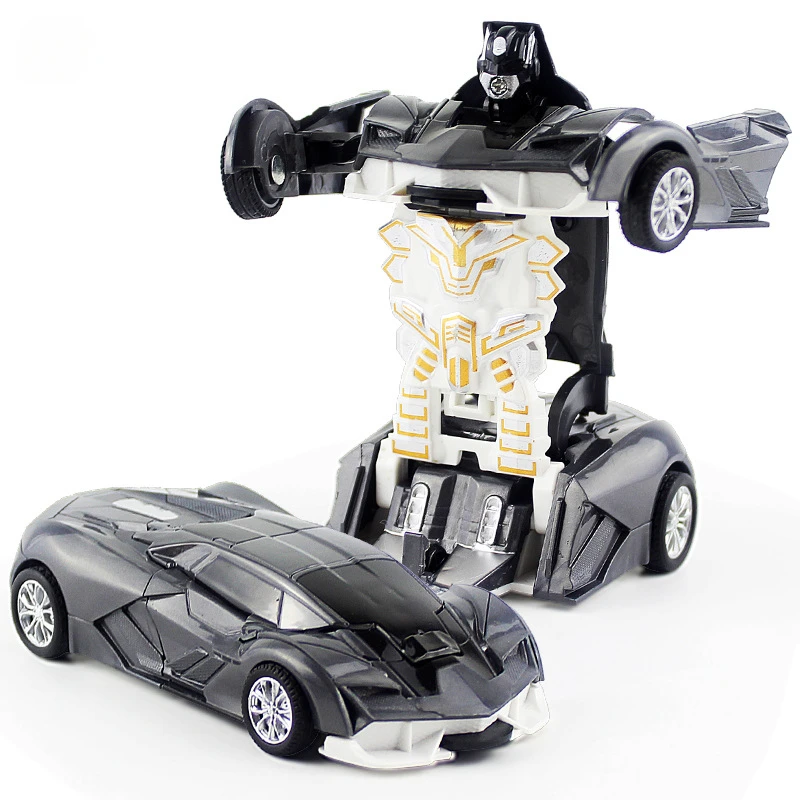 Giocattolo modello di auto robot trasformabile automatico con una chiave per ragazzi Bambini Action figure divertenti in plastica Veicoli di deformazione Auto Kid