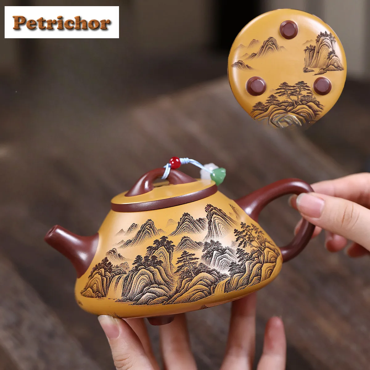 

260ml Yixing Purple Clay Teapots Handmade Two-tone Stone Scoop Pot Raw Ore Dragon's Blood Sand Kettle With Filter Zisha Tea Set