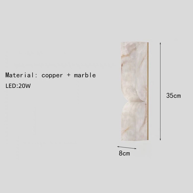 Art Deco Design Wandlamp Natuurlijk Marmer LED Woonkamer Slaapkamer Gangpad Restaurant Verlichtingsarmaturen