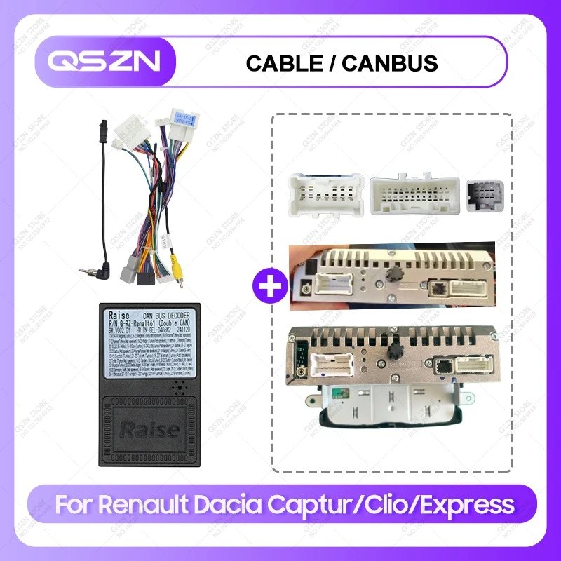 Adaptateur Faisceau Câblage Stéréo 16 Broches Pour Renault Captur Clio 2017-2019