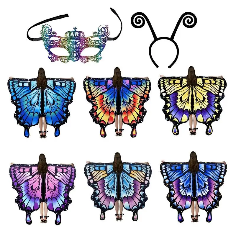 Butterfly Wings For Women Shawl Soft Fabric Butterfly Costume Fairy Ladies Adults Costume Accessory For Cosplay Carnival Ball