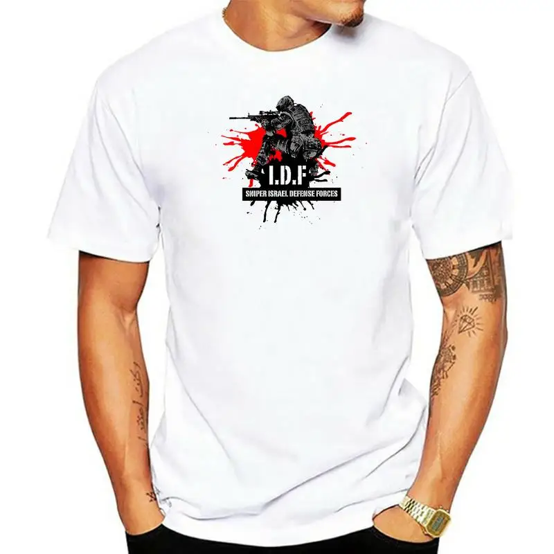 

2022 New Summer Casual Men T-shirt T shirt short sleeve white israel defense forces sniper trainingss Army