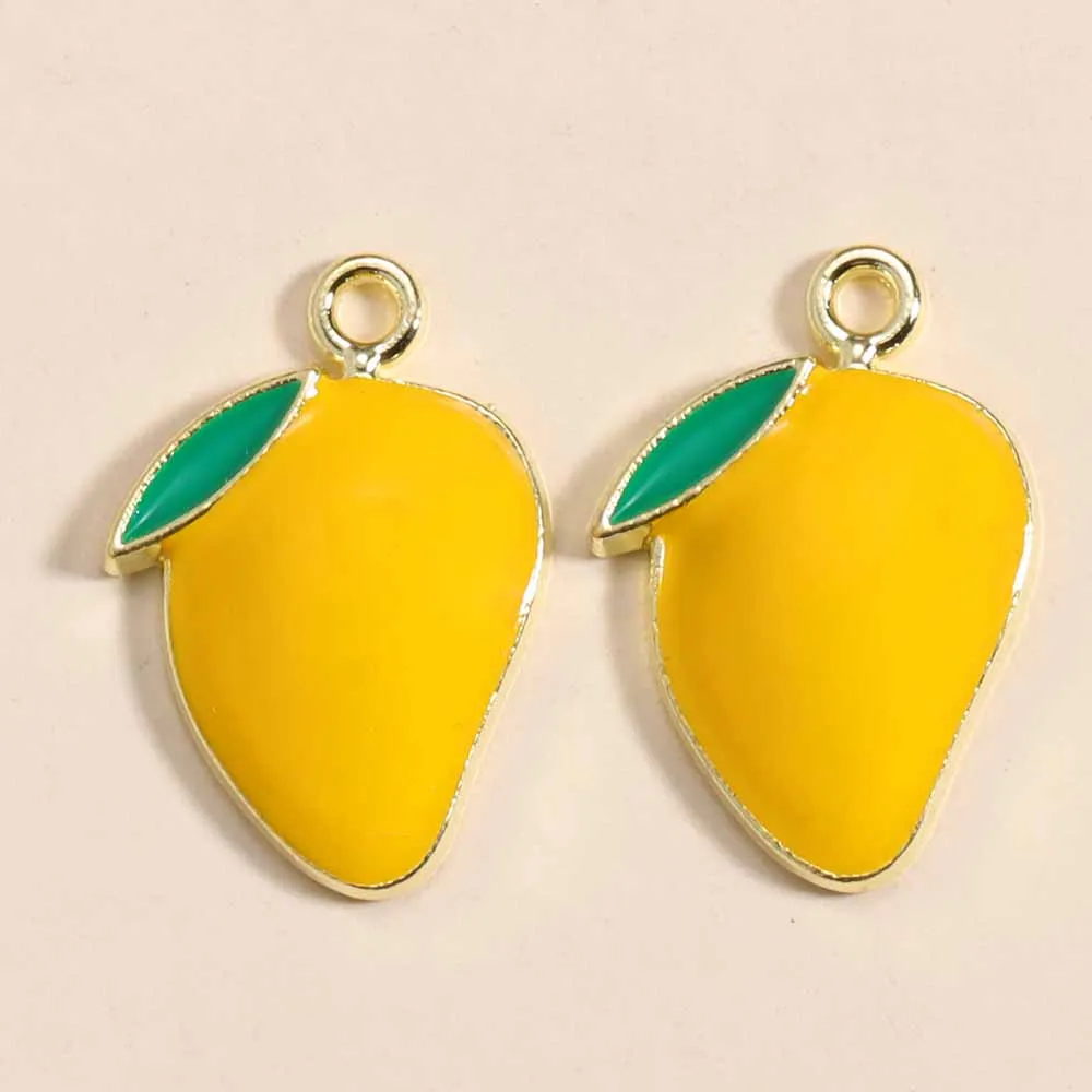 10Pcs Enamel Orange Charms for DIY Jewelry Making