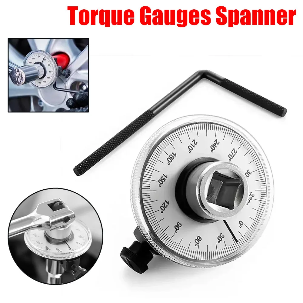 Angle Car Torque Wrench Torquemeter Dial Garage Calibrated In Degrees Auto Torque Gauge Repairing Tool