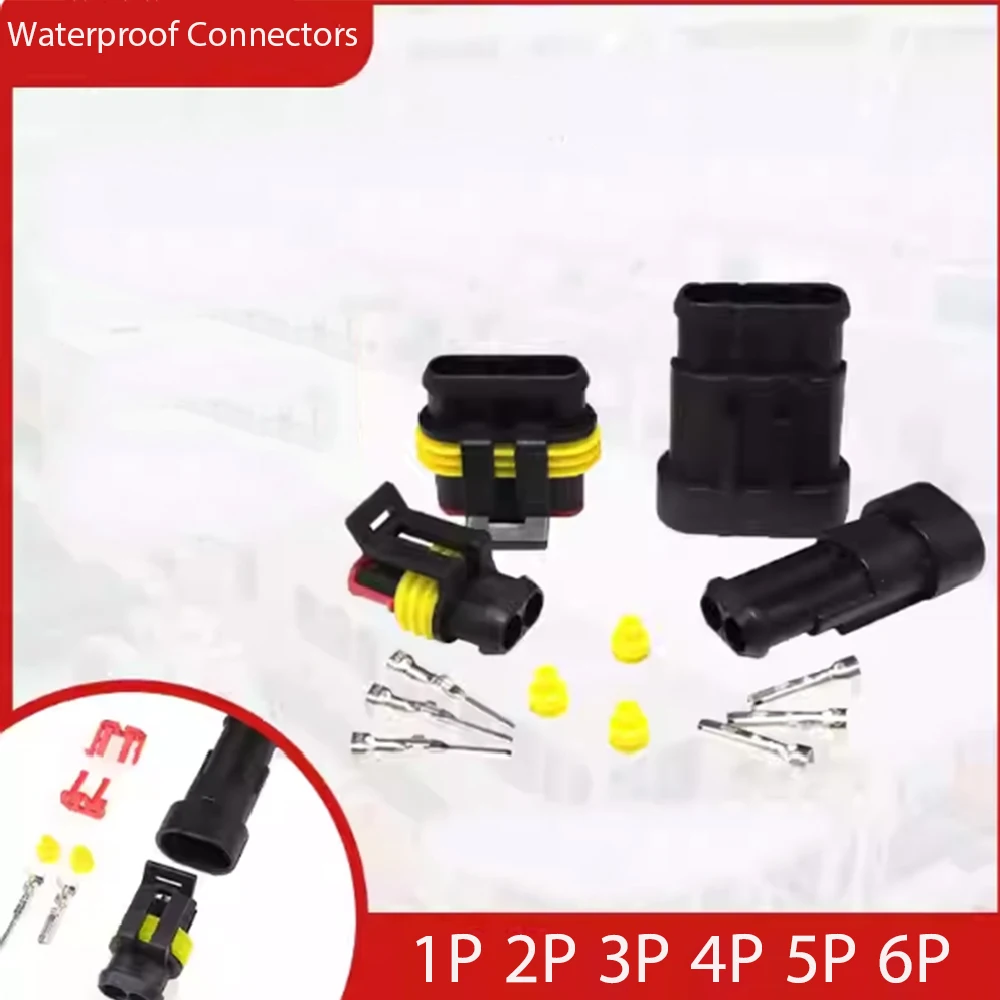 1 set 1P 2P 3P 4P 5P 6P Waterproof Connectors Male Female Plug socket Automotive Wire Quick Connector Terminals