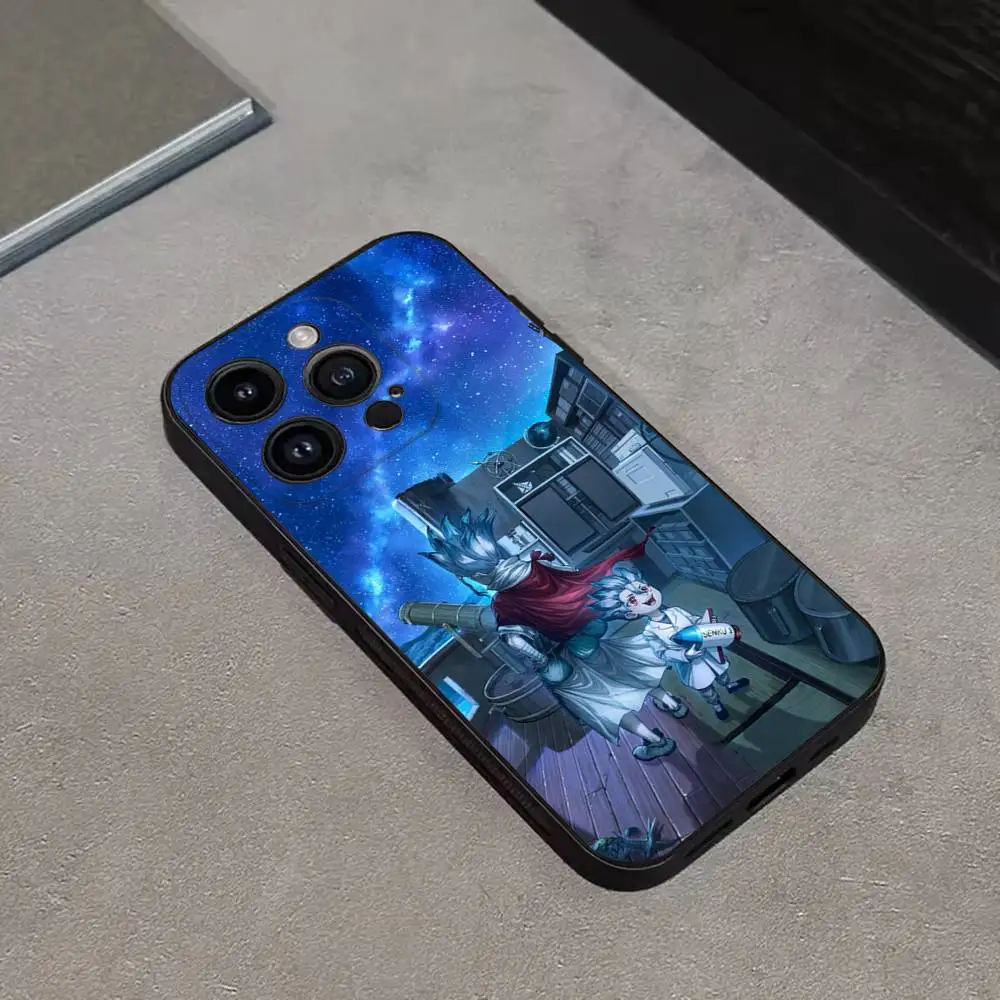 Etui na telefon z motywem anime S-Senku Ishigami dla iPhone 17, 16, 15, 14, 13, 12, Pro, Max, Plus, E, SE4, Air, Mini, czarne, miękkie.