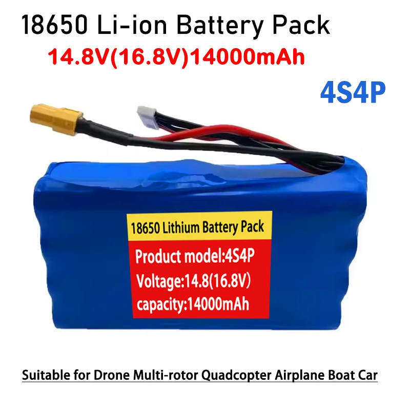 

14.8V (16.8V) 4S4P 14Ah Uav Rechargeable Lithium-ion Battery 18650 Suitable for Unmanned Aerial Vehicle Multi Rotor Aircraft