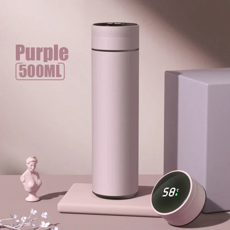 500ML Temperatuur Display Thermos Cup Roestvrij Staal Verdeeld Thermosfles Outdoor Vacuüm Geïsoleerde Cup Vaderdag Cadeau