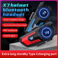 X7 Motorcycle Wireless Helmet Headset Bluetooth Interphone Waterproof Earphone Stereo Noise Reduction Motorcycle Accessories