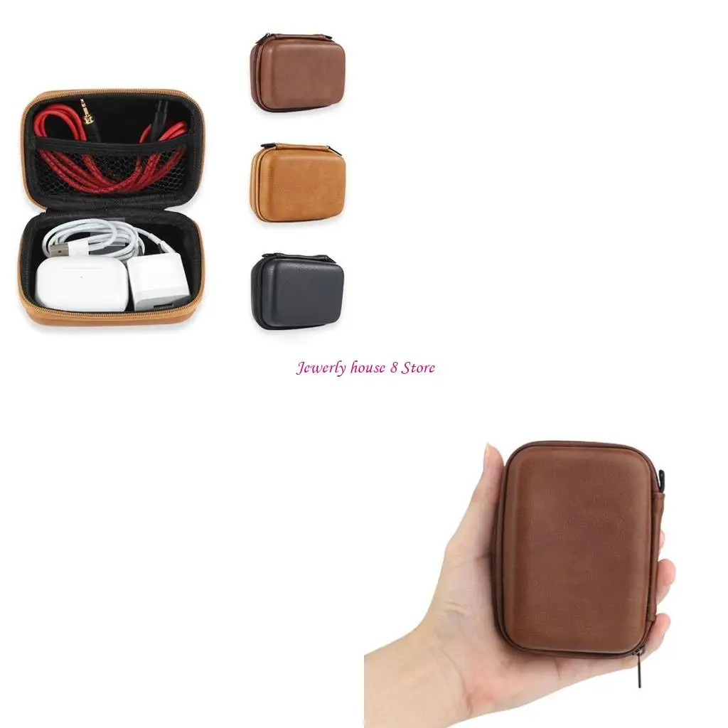 

Портативный USB-кабель для передачи данных, органайзер, кожаная сумка для хранения наушников, защитный чехол, мини-жесткий чехол