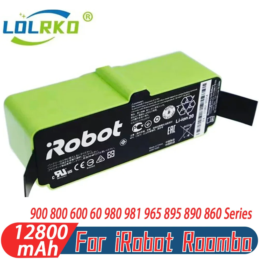 

Литий-ионный аккумулятор 14,4 В, 12800 мАч для iRobot Roomba Cleaner, серия 900, 800, 700, 600, 960, 980, 981, 965, 895, 890, 860, 695, 692, 690, 680, 675