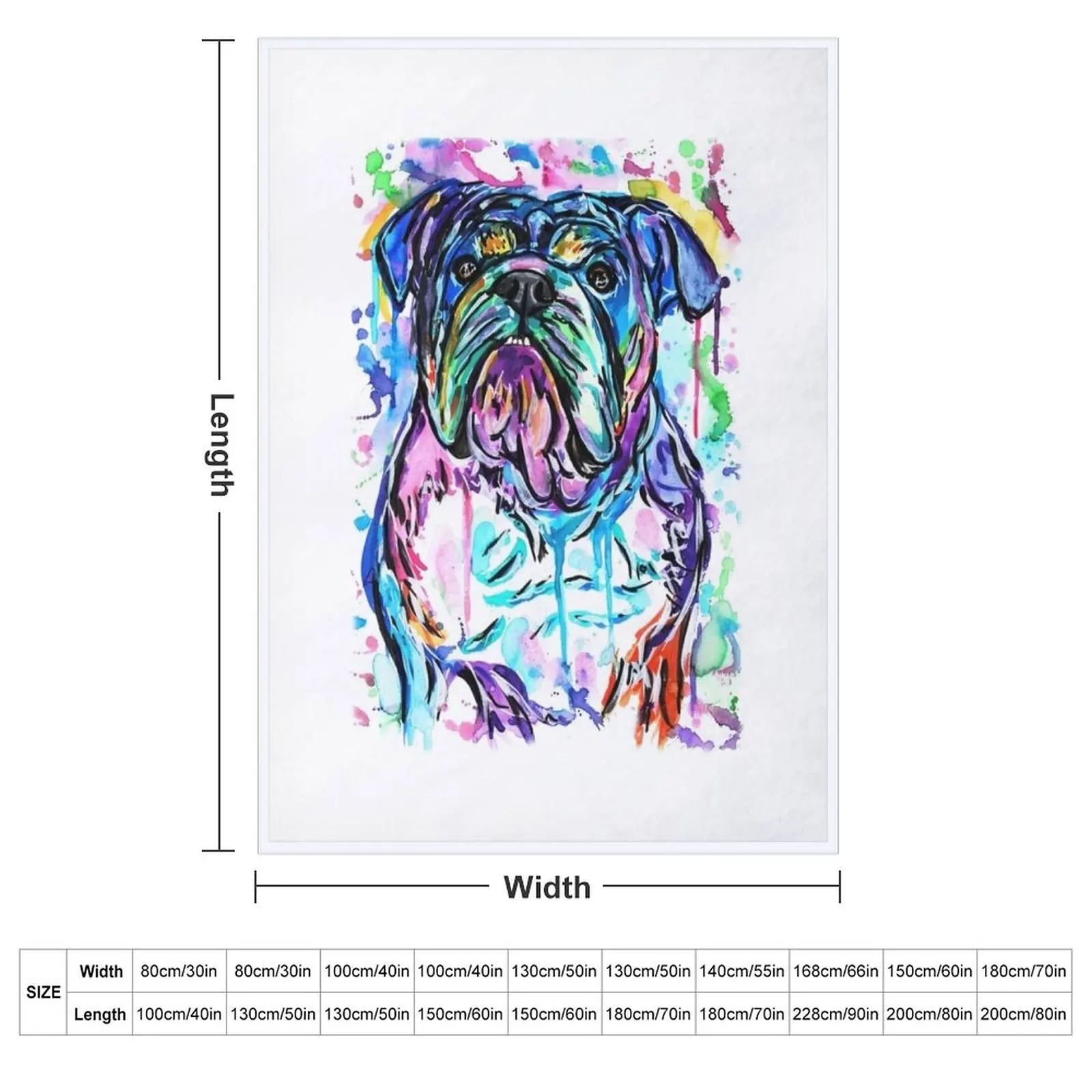 Watercolour Bulldog Throw Blanket Custom Luxury St sofa bed Furry Camping For Decorative Sofa Blankets
