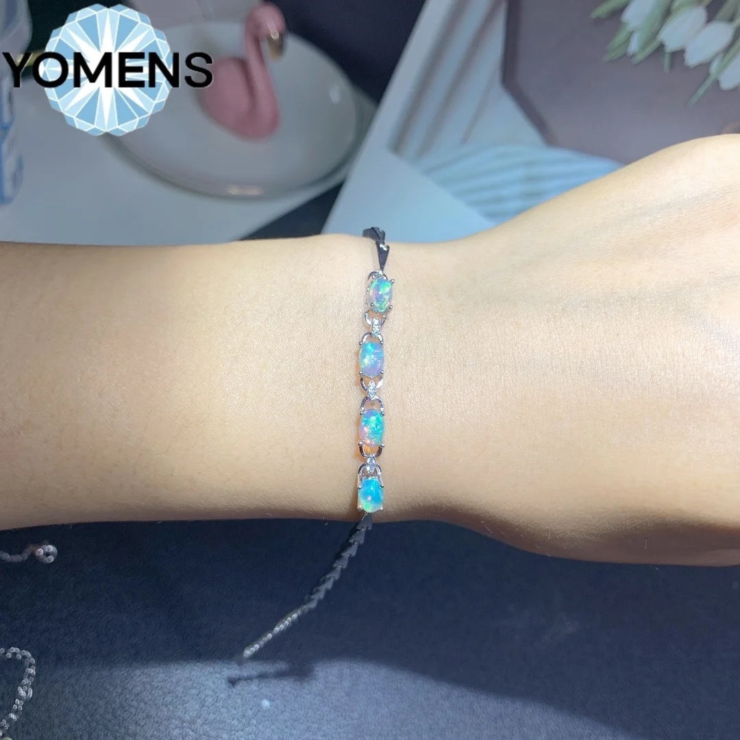 Brand new sterling silver natural opal bracelet female 925 sterling silver original certification luxury jewelry wholesale