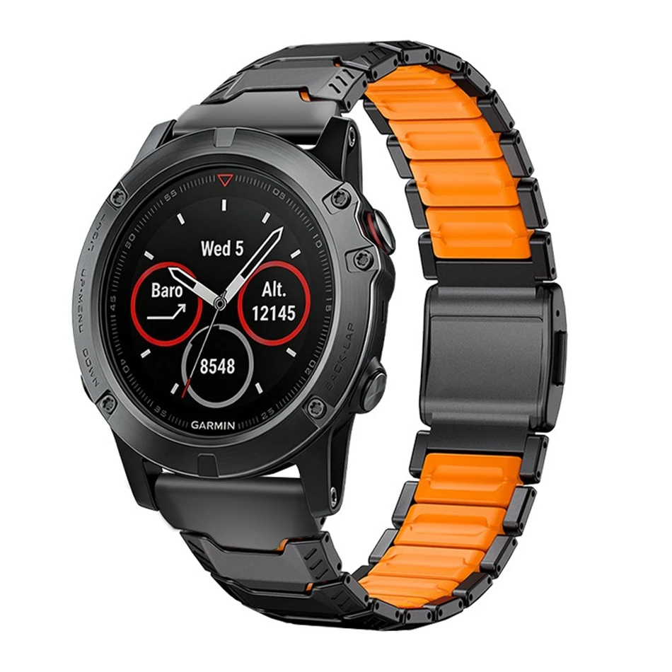 Tytanowy silikonowy pasek magnetyczny do zegarka Garmin Fenix 8 7X Pro 6X Enduro 3, pasek do Garmin Tactix 7Pro Instinct 2X, paski 26mm — zdjęcie produktu 7