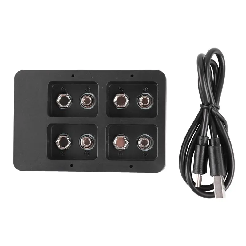 LED Indicator 4 Slots Smart Fast Charging Station For 9V Ni-MH/Ni-Cd/Li- Rechargeable Batteries