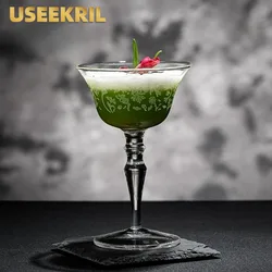 Japanese Style Pattern Martini Glass Cup Classical Glass Goblet Simple Cocktail Glasses Cup Martini Cup Sets Bar Kitchen Tools