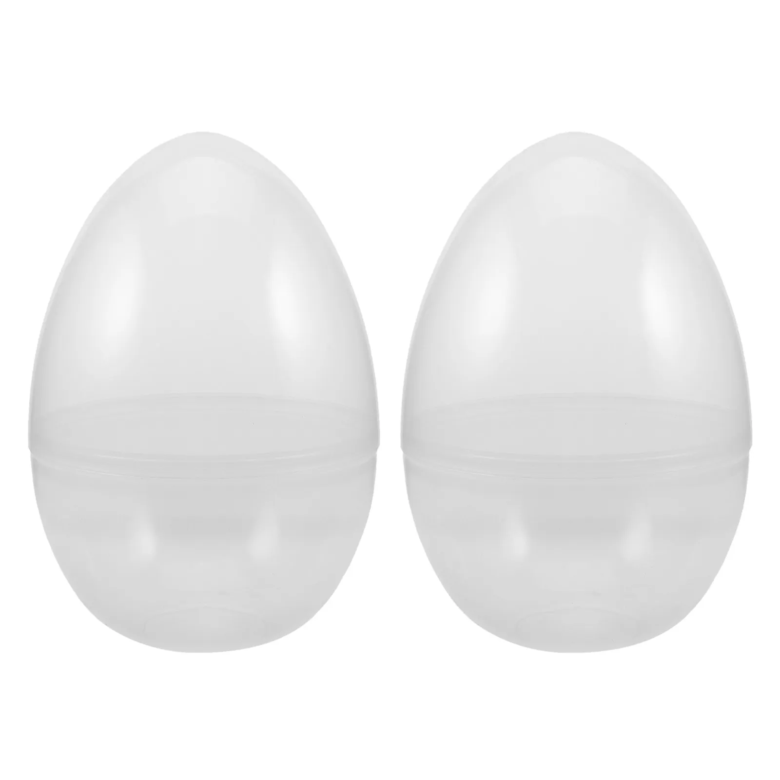 

2pcs Large Plastic Egg Fillable Candy Boxes Fillable Easter Eggs Basket Stuffer Shell Candy Boxes Easter Eggs Props