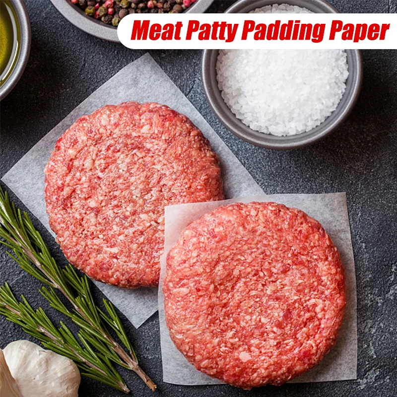 50/100/500Pcs 11x11cm Square Burger Patty Paper, Food-Grade Nonstick Wax Paper for Hamburger Press, Baking, Freezer Storage