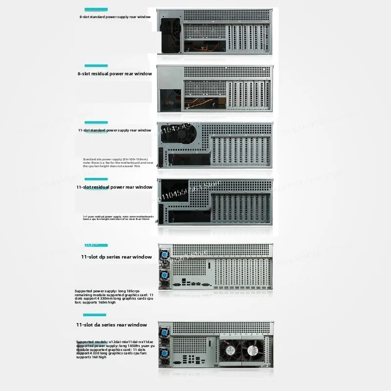 4U Chassis 650MM Deep Learning AI Computer Rendering 4-way GPU Dual Xeon Redundant Power Supply 8 11PCI Plug