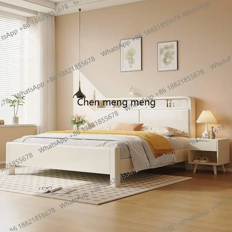 

Beige Princess Double Bed Organizer Designer Luxury Storage Double Bed Full Size Headboards Cama Box Casal Home FurnitureEz