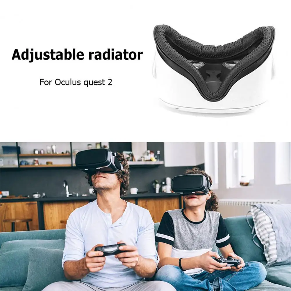 1 Set VR Cooling Fan 3 Speed Adjustable with LED VR Headset Air Circulation Radiator Facial Cover for Oculus Quest2