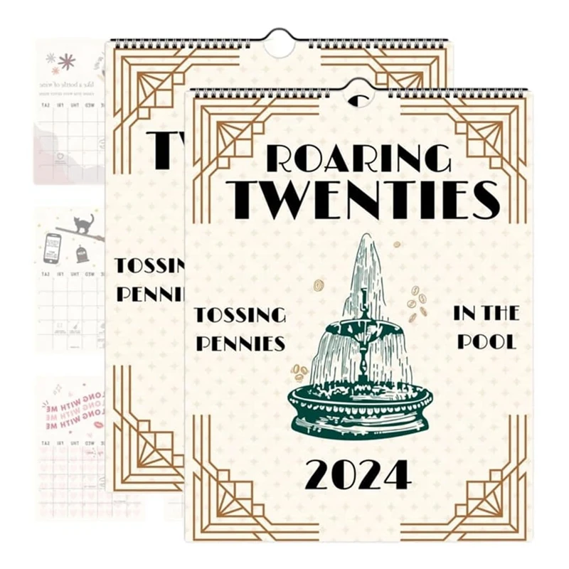 2024 Roaring Twenties Calendar Wall Calendar, 12 Monthly Calendar Planner, Funny Hanging Monthly Wall Calendar