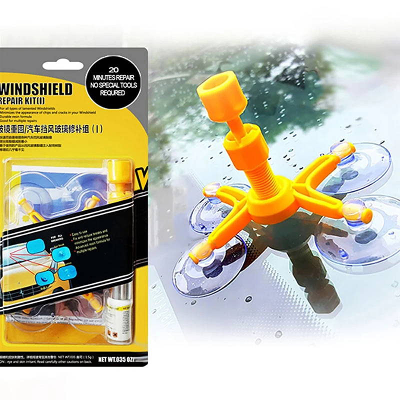 

Windshield Repair Kit Quick Fix Car Cracked Glass Windscreen Repair Tool Resin Sealer DIY Auto Window Screen Polishing