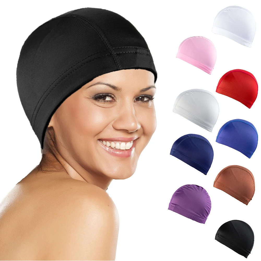 Comfortable Elastic Wig Liner Cap, Stretch Spandex Dome Wig Cap, Multi-color Wig Cap for Wig Making Swim Cap