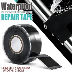 1 Roll 1.5M/3.0M Silicone Repair Tape, Self-Fusing Wire Hose Bonding for Strong Water Pipe Rescue and Pipeline Seal
