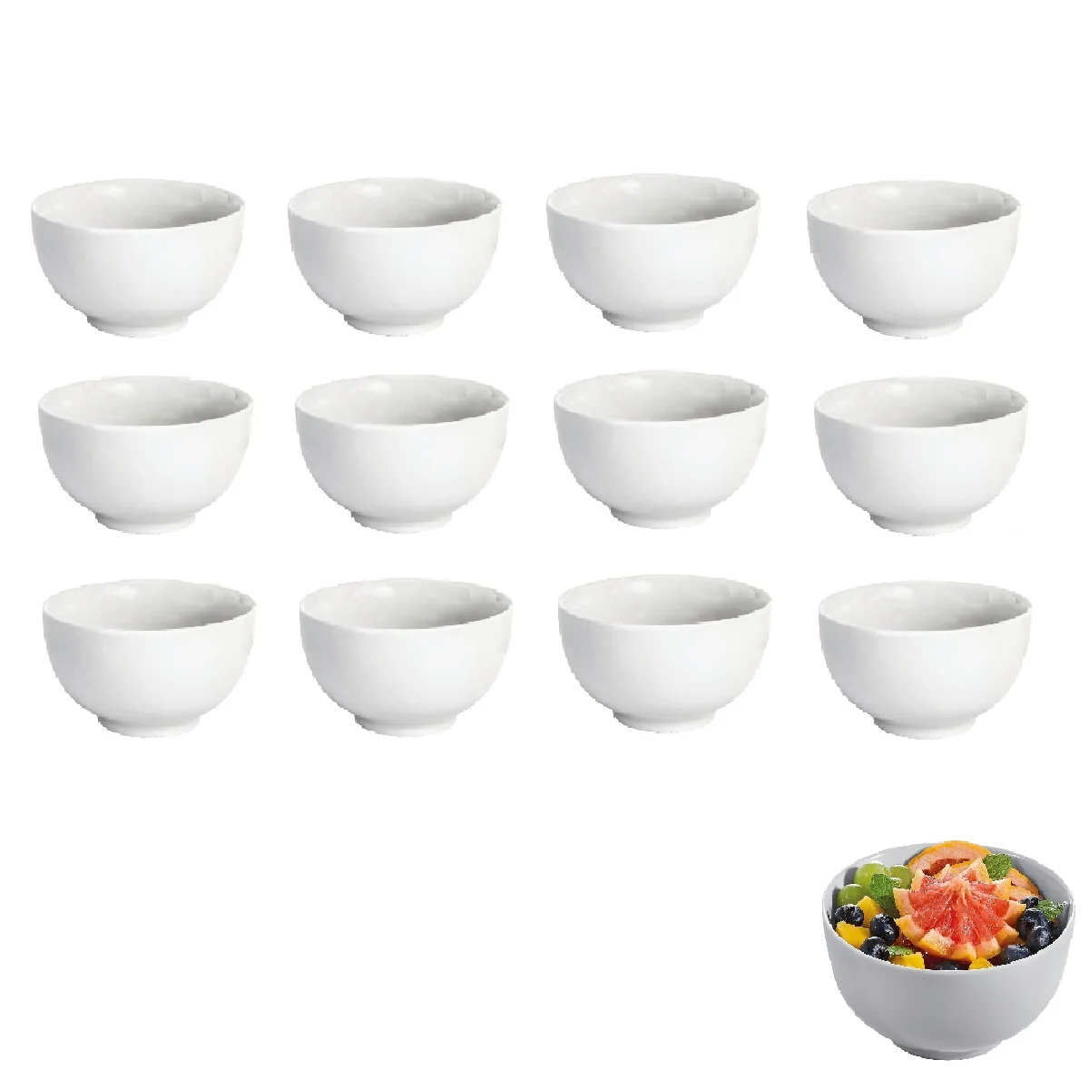 12 Bowl Bowl Round White Sole in Melamine 150ml