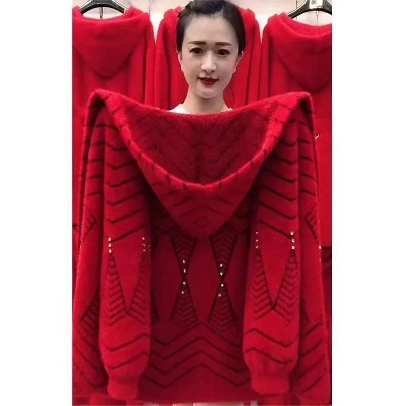 

Fall/Winter 2025 Women's Mink Velvet Jacket Middle-aged Elderly Female Plus Padded Foreign Style Coat Warm Woolen Overcoat