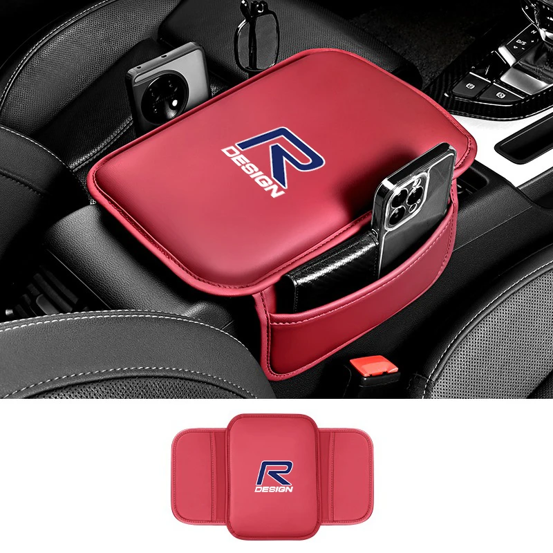 Car Armrest Box Pad Center Console Arm Rest Storage Pocket For Volvo RDesign XC90 XC60 S60 V40 XC40 V60 V50 S40 XC70 C30 C70 S70