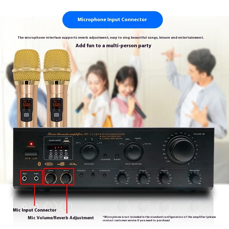 AV-502BT home amplifier high power professional subwoofer bluetooth amplifier KTV stage sound amplifier HiFi amplifier